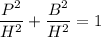 \dfrac{P^2}{H^2}+\dfrac{B^2}{H^2}=1