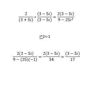How can we eliminate an imaginary from the denominator?  simplify 2/(3+5i) to demonstrate.