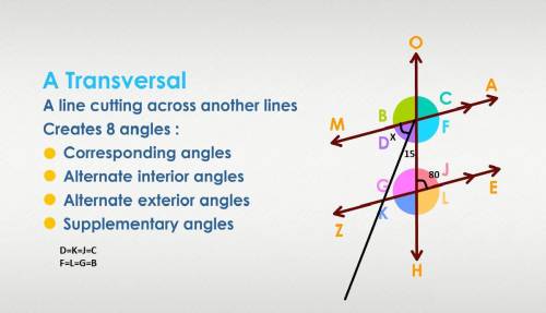 Apair of parallel lines is cut by a transversal what is the measure of angle x