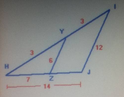 Name the proportion that proves this triangle similar by sss using the following information to deci