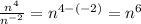 \frac{n^4}{n^{-2}}=n^{4-\left(-2\right)}=n^6