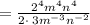=\frac{2^4m^4n^4}{2\cdot \:3m^{-3}n^{-2}}