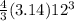 \frac{4}{3} (3.14) 12^{3}