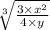 \sqrt[3]{\frac{3\times x^2}{4\times y}}