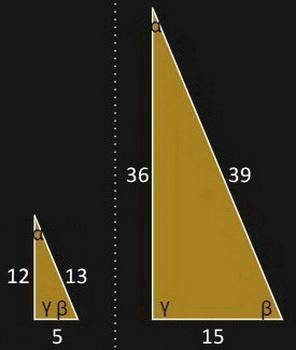74. one triangle has side lengths of 5 inches, 12 inches, and 13 inches. the side lengths of a secon