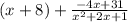 (x+8) + \frac{-4x+31}{x^2+2x+1}