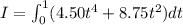 I = \int_{0}^{1}(4.50 t^{4} + 8.75 t^{2})dt