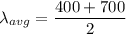 \lambda _{avg}=\dfrac{400+700}{2}
