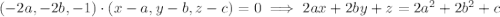 (-2a,-2b,-1)\cdot(x-a,y-b,z-c)=0\implies2ax+2by+z=2a^2+2b^2+c