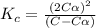K_c=\frac{(2C\alpha)^2}{(C-C\alpha)}