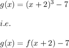 g(x)=(x+2)^3-7\\\\i.e.\\\\g(x)=f(x+2)-7