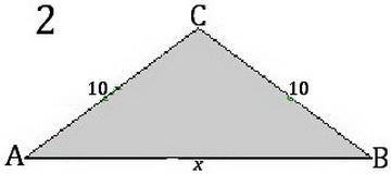 The perimeter of an isosceles triangle is 36. one side is 10. what are the possible lengths of the b