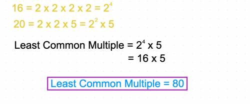 The least common multiple of 16 and 20 is