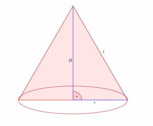 Find the lateral area and surface area of a right cone with radius 6 in. and height 8 in. give your