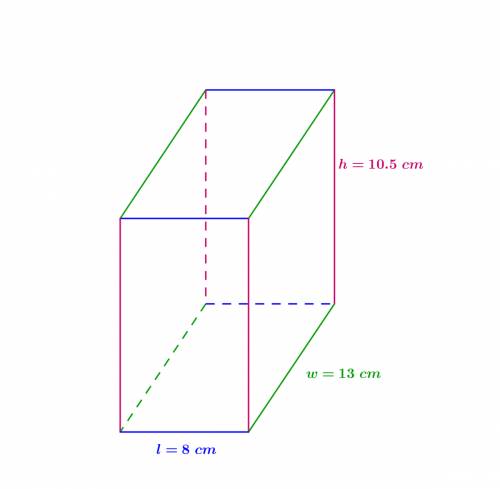 What is the surface area of a rectangular prism with the following dimensions? length:  8 cmwidth: