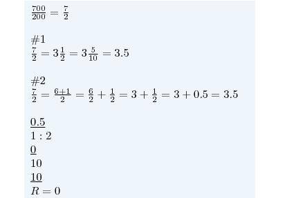 Write 700/200 as a terminating decimal. then describe two methods for converting a mixed number to a