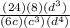 \frac{(24)(8)(d^{3})}{(6c)(c^{3})(d^4)}