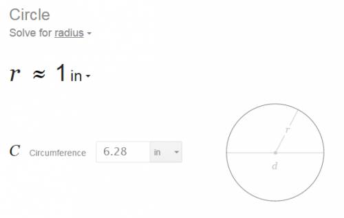 If a circle has a circumference of 6.28 inches, then what is the radius?