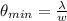 \theta_{min} = \frac{\lambda}{w}
