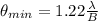 \theta_{min} = 1.22\frac{\lambda}{B}