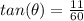 tan(\theta)=\frac{11}{60}