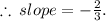 \therefore\:slope=-\frac{2}{3}.