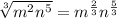 \sqrt[3]{m^2n^5}=m^{\frac23}n^{\frac53}