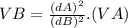 VB=\frac{(dA)^{2}}{(dB)^{2}}.(VA)