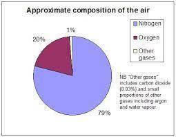 Air contains mostly nitrogen (78%) and oxygen (21%). it also contains other gases, including carbon