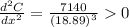 \frac{d^2C}{dx^2}=\frac{7140}{(18.89)^3} 0