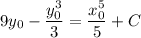 9y_0 -\dfrac{y_0^3}{3} = \dfrac{x_0^5}{5}+C