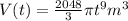 V(t)=\frac{2048}{3}\pi t^{9}m^{3}