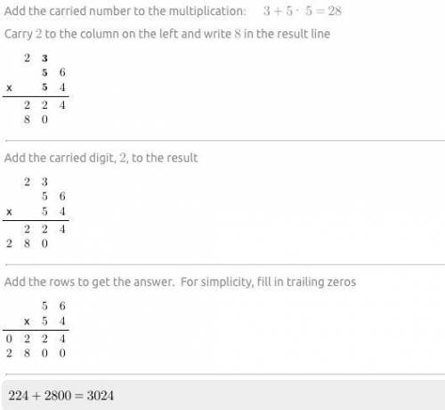 Explain to get the answer0.56x5.4=