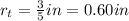 r_{t}=\frac{3}{5} in=0.60in