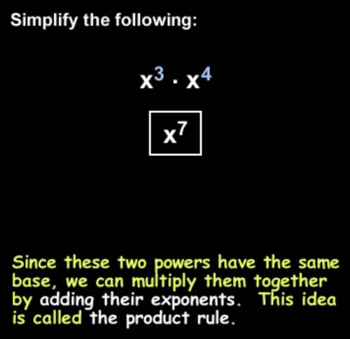 What does product rule of exponents say