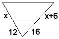 In the figure below, the segment is parallel to one side of the triangle. find the value of x 1.5 15