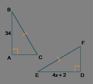 In the diagram, bc ≅ ef and ∠a and ∠d are right angles. for the triangles to be congruent by hl, wha