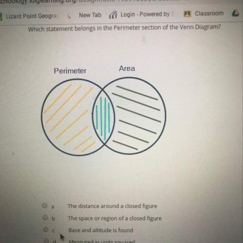 What statement belongs in the perimeter section of the venn diagram?