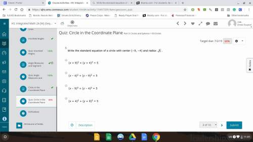 Write the standard equation of a circle with center (−9, −4) and radius 5