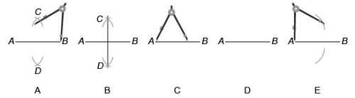 The figure shows the steps to construct a perpendicular bisector of a segment. the steps are in an i