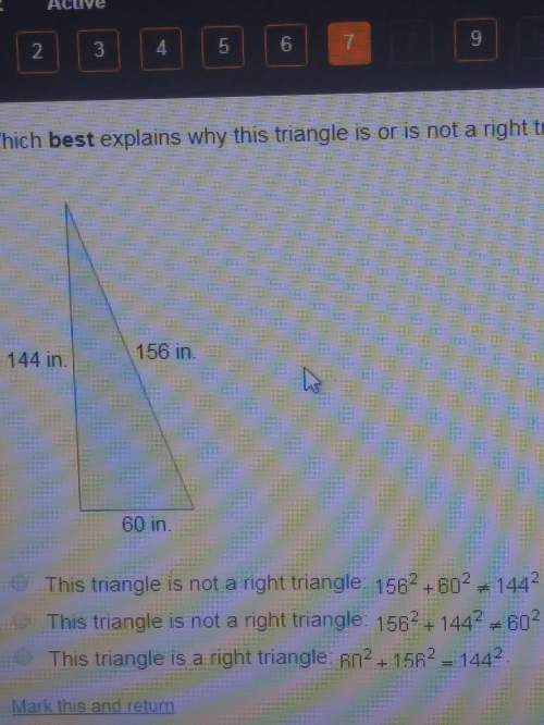 Which best explains why this triangle is or is not a right triangle?