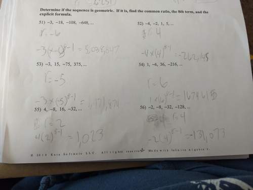 Determine if the sequence is geometric if it is find the common ratio the 8th term and the explicit