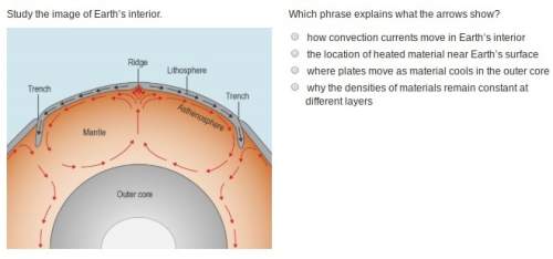 Study the image of earth’s interior. which phrase explains what the arrows show? how convection cur