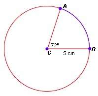 In the diagram below, what is the approximate length of the minor arc ab? a. 7.9 cmb. 5.2 cmc. 3.1 c