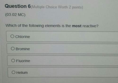 Which of the fallowing elements is the most reactive? . answer options in picture above. is it a,b,