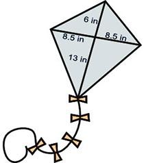 Pleas me ( : an artist is designing a kite like the one show below. calculate the area to determin