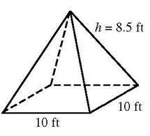 Find the volume of the pyramid below.
