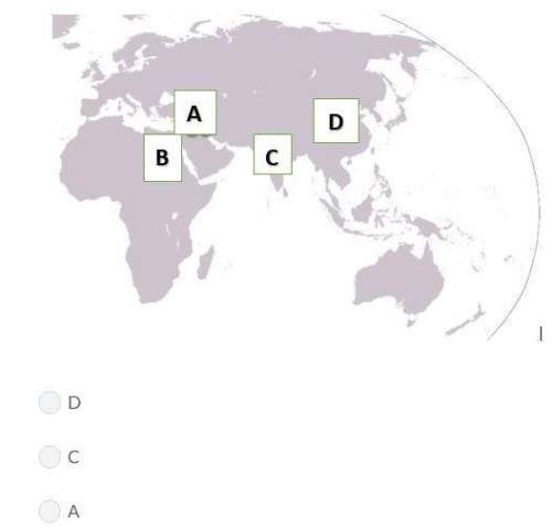 Which letter on the map shows the place where buddhism began. asap