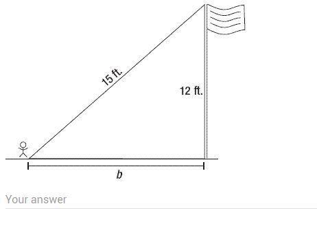 How far is the little guy from the flagpole (assuming a right angle between the flagpole and the gro