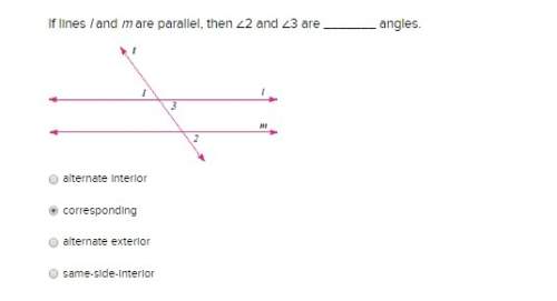 If lines l and m are parallel, then ∠2 and ∠3 are angles.